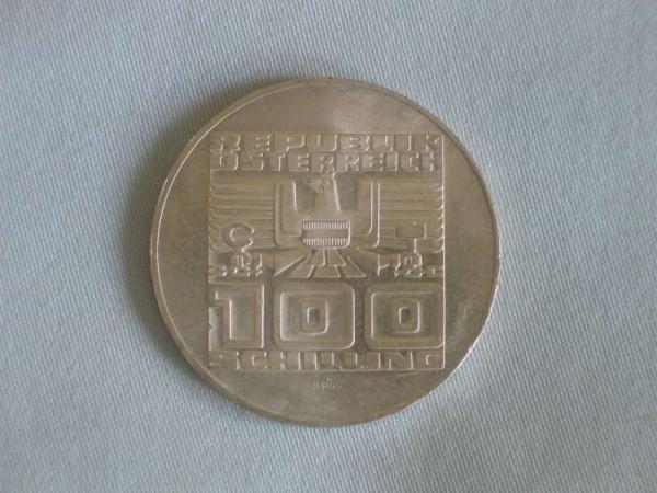 100 Schilling Österreich "50 Jahre Schilling", 640er Silbermünze