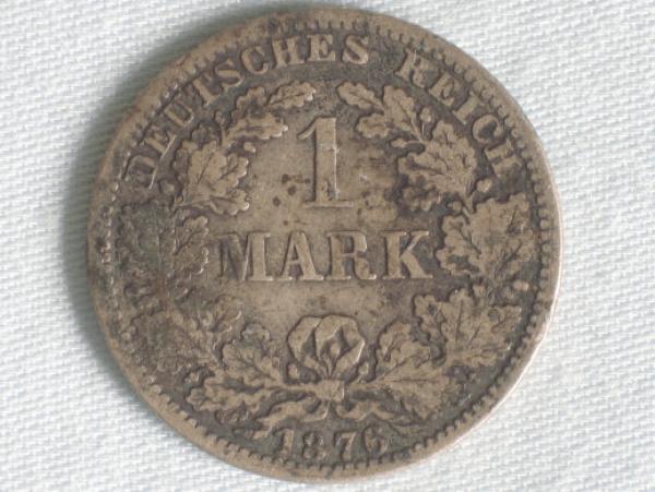 1 Mark Kaiserreich 1876 A aus 900er Silber