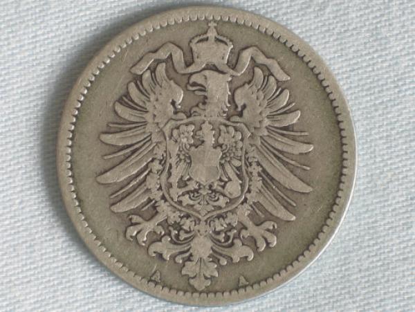 1 Mark Kaiserreich 1875 A aus 900er Silber