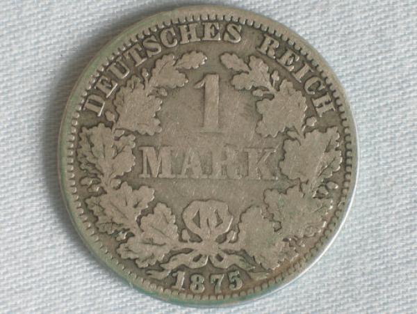 1 Mark Kaiserreich 1875 A aus 900er Silber