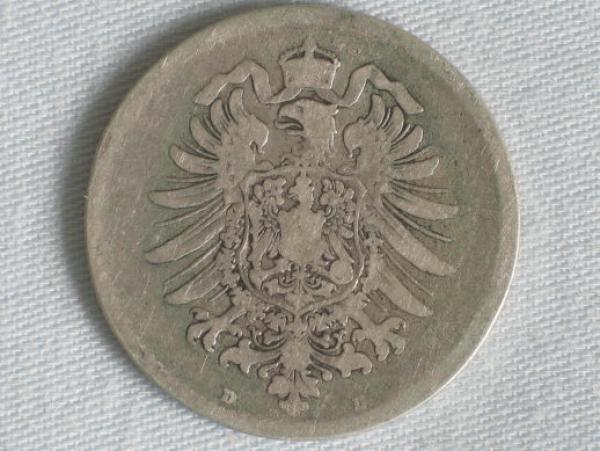 1 Mark Kaiserreich 1874 D aus 900er Silber