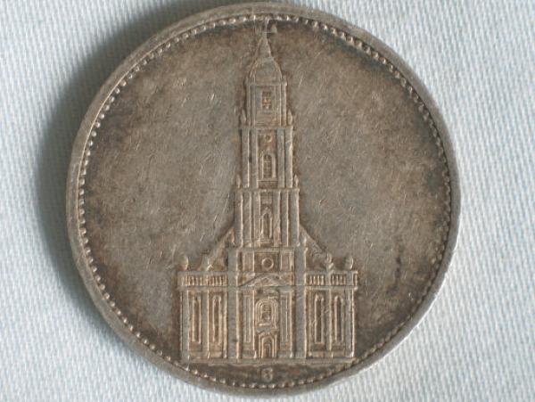 5 Reichsmark "Garnisonskirche" III Reich 1934 G aus 900er Silber