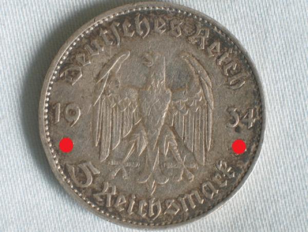 5 Reichsmark "Garnisonskirche" III Reich 1934 G aus 900er Silber