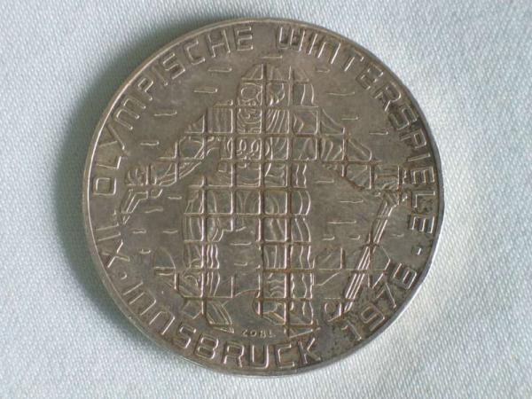 100 Schilling "Olympiade Innsbruck" "Ski Fahrer" 1976 aus 640er Silber