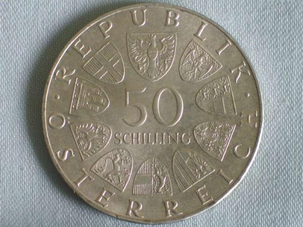 50 Schilling Österreich "Franz Schubert", 640er Silbermünze KM# 2937