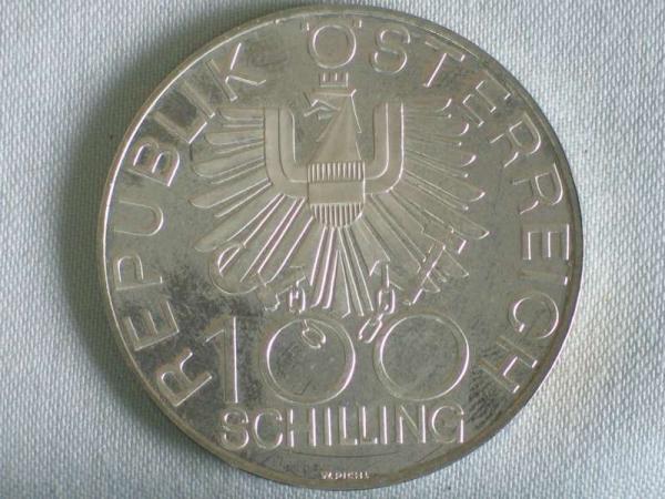 100 Schilling Österreich "200 Jahre Innviertel", 640er Silbermünze KM# 2943