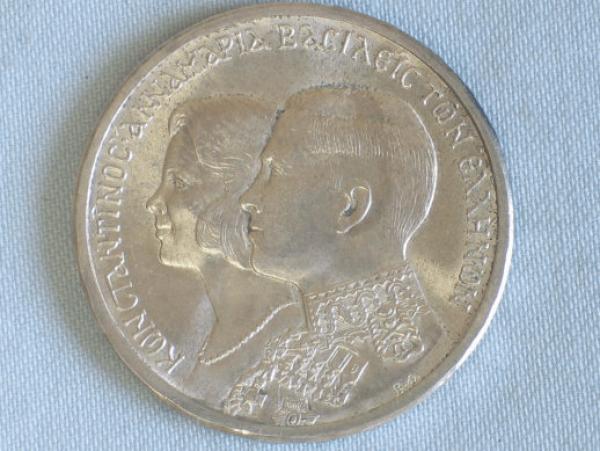 30 Drachmen Griechenland "Constantin II Heirat" 1964 aus 835er Silber KM# 87