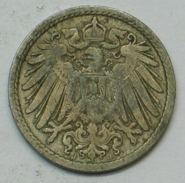 5 Pfennig Kaiserreich 1896 A aus CuNi