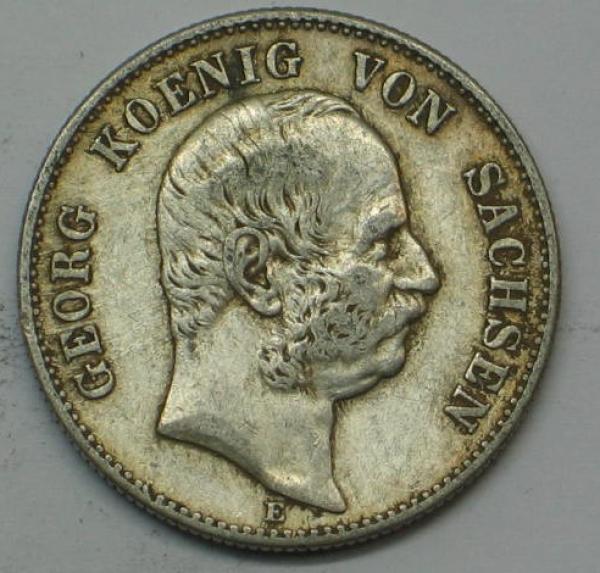 2 Mark Kaiserreich "Georg König von Sachsen" 1903 E aus 900er Silber