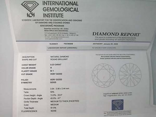 Diamant "River E" 0.46 ct / vs2 Brillant, IGI Report