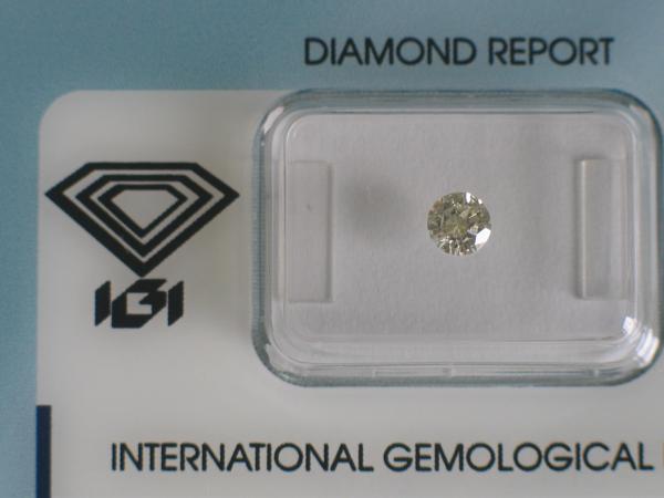 Diamant im Brillantschliff 0.34 ct / I1/ L / VG / VG / G / mit IGI Report