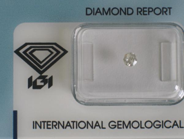 Diamant im Brillantschliff 0.20 ct / I2 / G / G / G / G / mit IGI Report