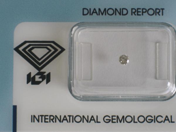 Diamant im Brillantschliff 0.08 ct / VVS2 / H / Good / mit IGI Report
