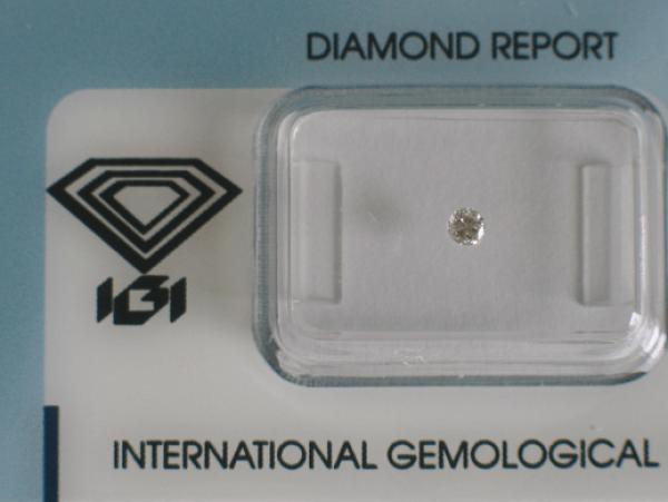 Diamant im Brillantschliff 0.08 ct / VVS2 / I / Fair / mit IGI Report