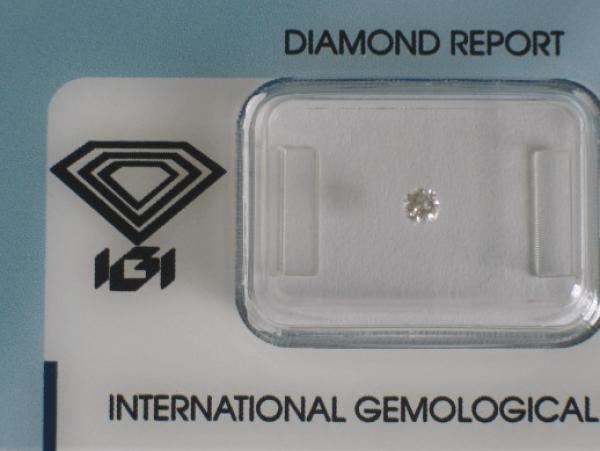 Diamant im Brillantschliff 0.10 ct / I1 / E / Poor / mit IGI Report