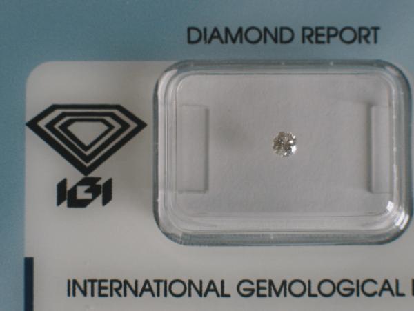 Diamant im Brillantschliff 0.09 ct / I2 / H / Fair / mit IGI Report