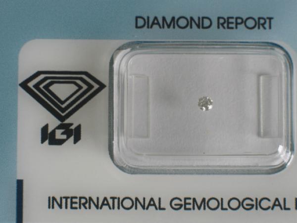 Diamant im Brillantschliff 0.05 ct / SI2 / F / Fair / mit IGI Report