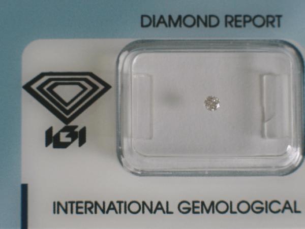 Diamant im Brillantschliff 0.06 ct / I1 / H / Fair / mit IGI Report