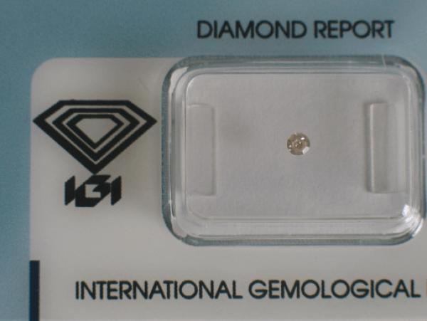Diamant im Eight Cut 0.06 ct / SI1 / K, Faint Brown / Good / mit IGI Report