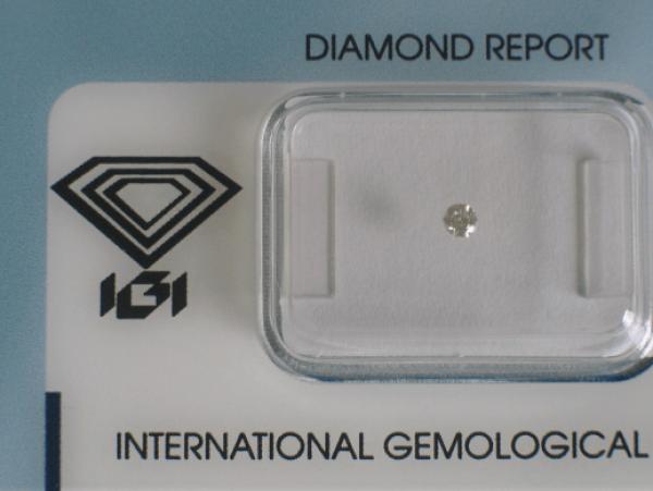 Diamant im Brillantschliff 0.05 ct / SI1 / F / Fair / mit IGI Report