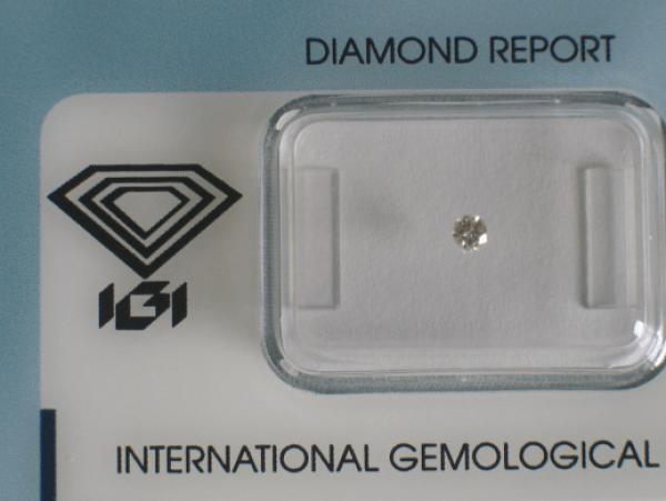 Diamant im Brillantschliff 0.07 ct / VVS1 / H / Good / mit IGI Report