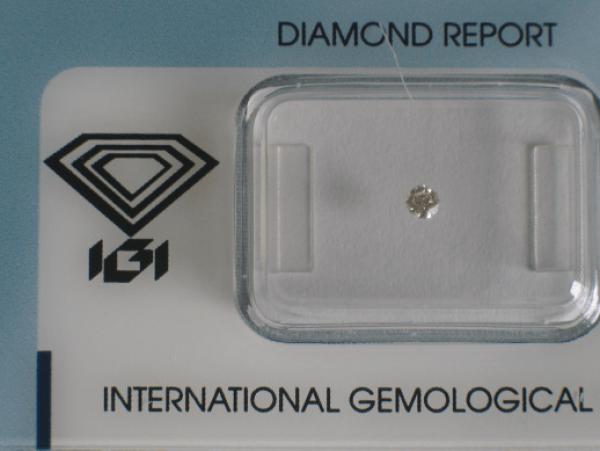 Diamant im Brillantschliff 0.07 ct / VS1 / G / Good / mit IGI Report