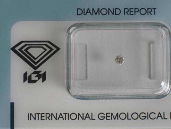 Diamant im Brillantschliff 0.07 ct / I1 / H / Fair / mit IGI Report