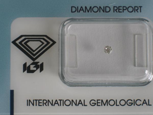 Diamant im Brillantschliff 0.07 ct / SI2 / F / Fair / mit IGI Report