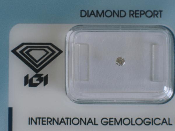 Diamant im Brillantschliff 0.05 ct / VVS2 / E / Good/ mit IGI Report
