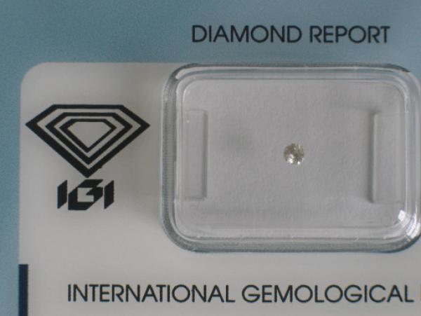 Diamant im Brillantschliff 0.05 ct / I2 / H / Fair / mit IGI Report