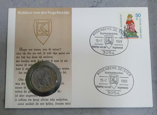Numisbrief mit 5 DM Gedenkmünze "750. Todestag von Walther von der Vogelweide" aus CuNi