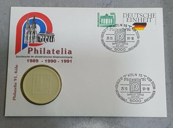 Numisbrief mit Porzellanmedaille, Philatelia Köln 1991