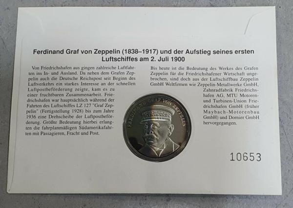 Numisbrief mit Medaille "LZ 127 Graf Zeppelin"