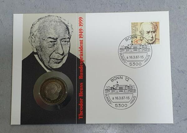 Numisbrief mit 2 DM Theodor Heuss aus CuNi