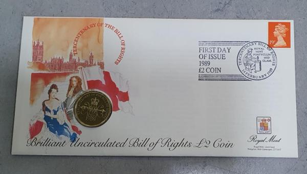 Numisbrief 2 Pfund 1989, English Bill of Rigths, Großbritannien