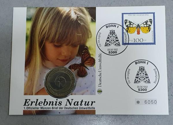 Numisbrief mit 5 DM Gedenkmünze "Erlebnis Natur" CuNi