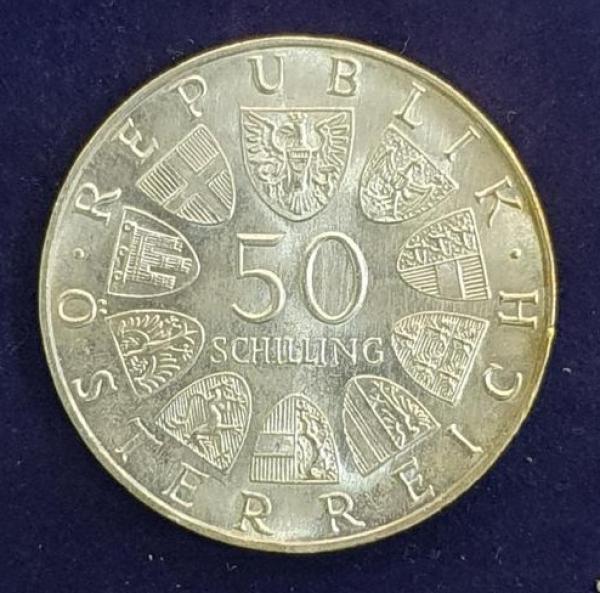 50 Schilling 1970, Universität Innsbruck, Österreich, Silber 900