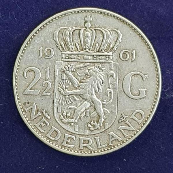 2 1/2 Gulden 1961, Königin Juliana, Niederlande, Silber 720