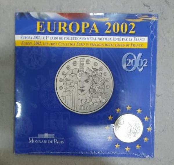 1 1/2 Euro 2002, Einführung des Euro, Frankreich, Silber 900