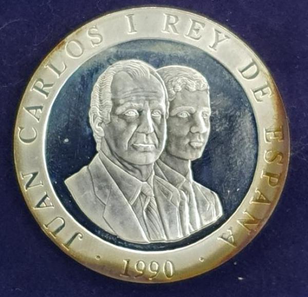 2000 Peseten 1990, XXV. Olympische Sommerspiele Barcelona 1992 Fussball, Spanien, Silber 925