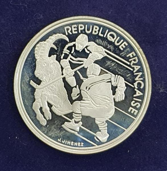 100 Francs 1991 XVI Olympischen Winterspiele, Albertville 1992 - Hockey, Frankreich, Silber 900