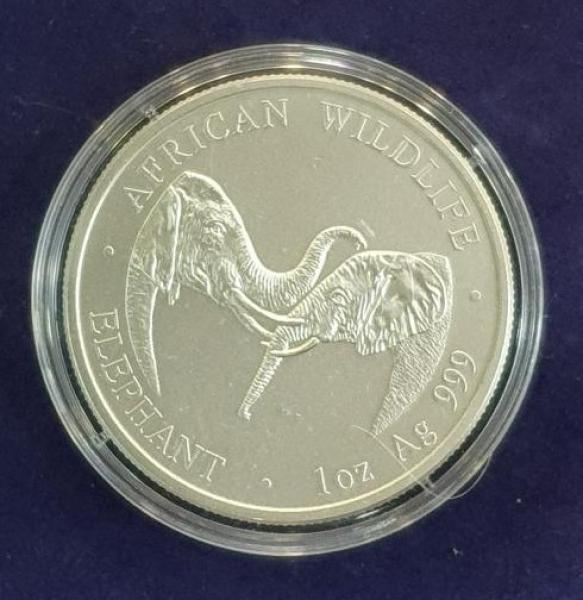 5000 Kwacha 2002, African Wildlife Elephant, Sambia, Silber 999