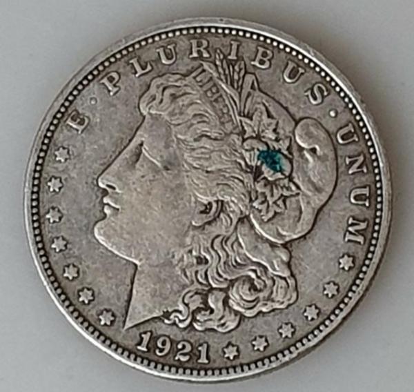 1 $ US "Morgan Dollar" 1921 USA, One Dollar aus 900er Silber
