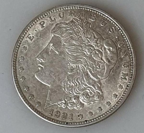 1 $ US "Morgan Dollar" 1921 USA, One Dollar aus 900er Silber