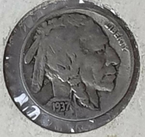 5 Cent 1937, "Buffalo Nickel - Indian" USA aus CuNi