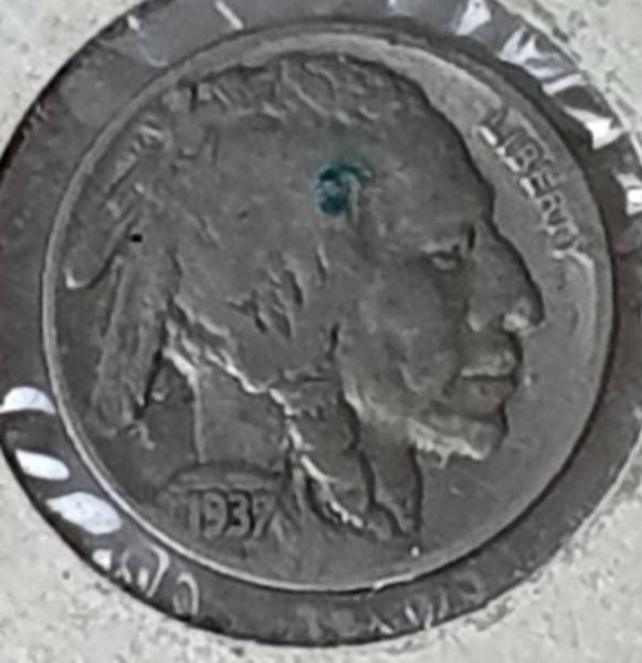 5 Cent 1937, "Buffalo Nickel - Indian" USA aus CuNi