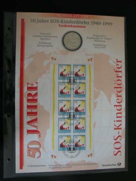 Numisblatt 2/1999 mit Gedenkmünze 10 DM SOS Kinderdörfer