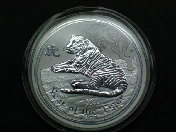 1oz "Year of the Tiger" 2010, Australien, 1 Dollar, Feinsilber 999, Lunar II