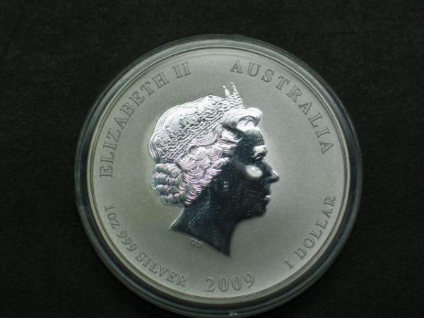 1oz "Year of the Ox" 2009, Australien, 1 Dollar, Feinsilber 999, Lunar II