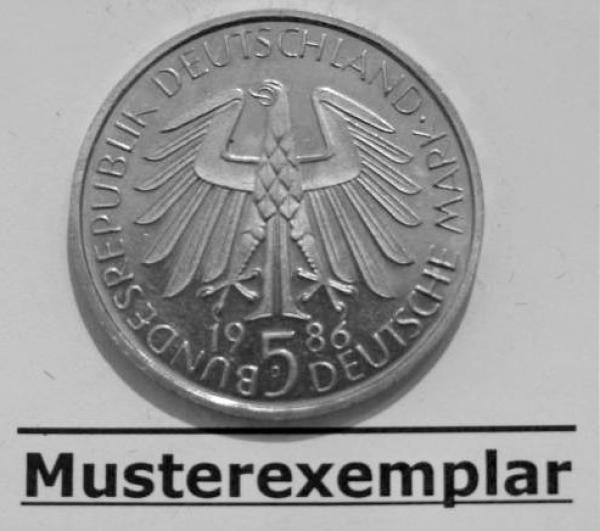 5 DM Gedenkmünze "600 Jahre Ruprecht-Karls-Universität Heidelberg"aus Cu/ Ni 1986